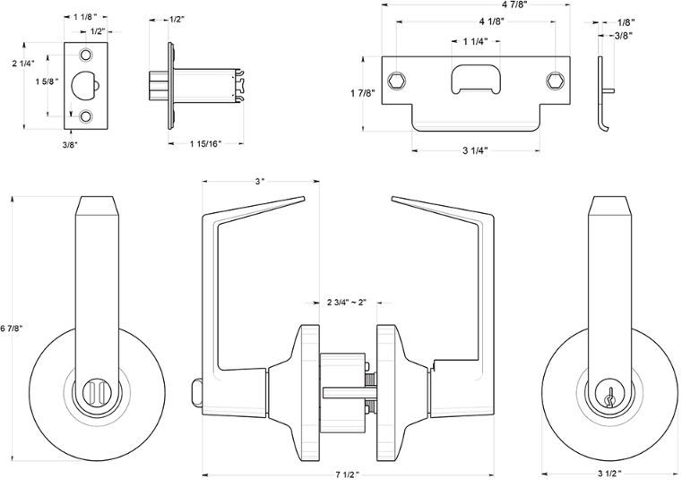 Deltana Clarendon Grade 1 Door Levers TM Hardware
