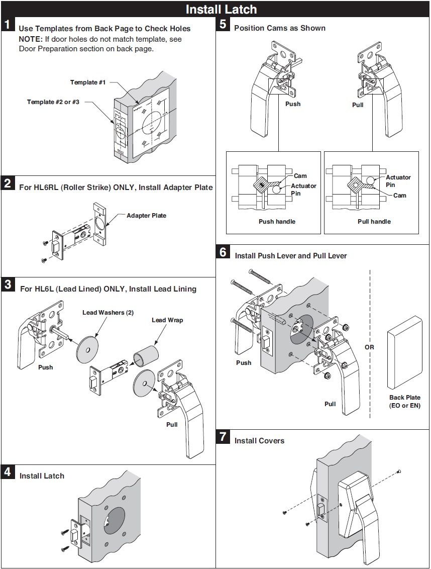 Glynn Johnson HL6 Push/Pull Door Latches Trademark Hardware