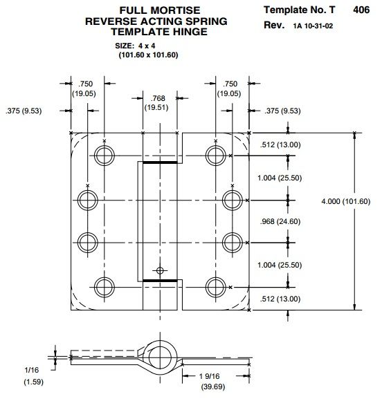 Hager 1258 Reverse Action Spring Hinge Architectural Hinges
