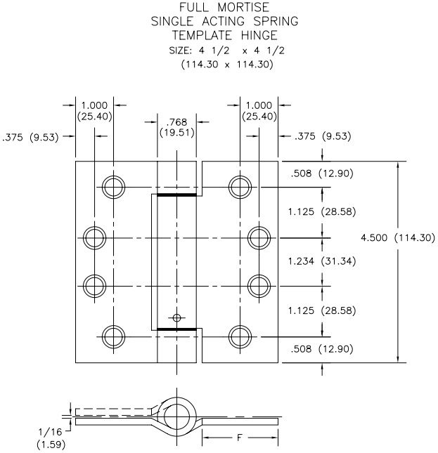 Hager EC1105, Single Acting ECCO Spring Door Hinge.