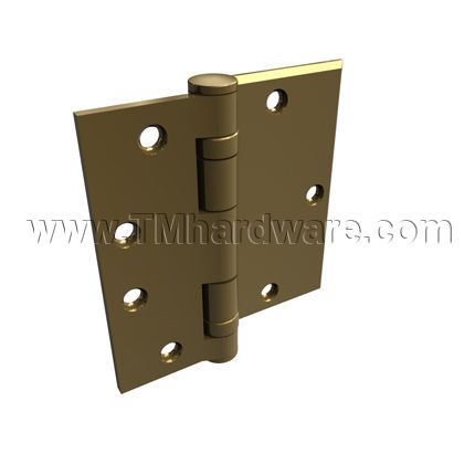 Hager BB2112, 2 Ball Bearing, Brass or Stainless Steel, Heavy Weight, 5 Knuckle, Half Surface Hinge, Sized 4" - 5"