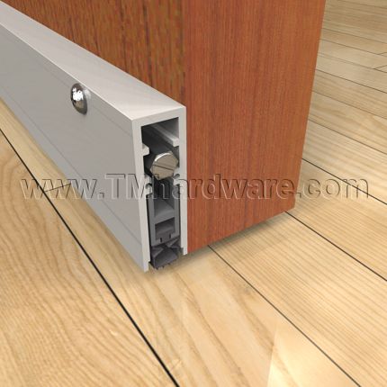 Retractable weather seal closing the gap beneath an exterior door