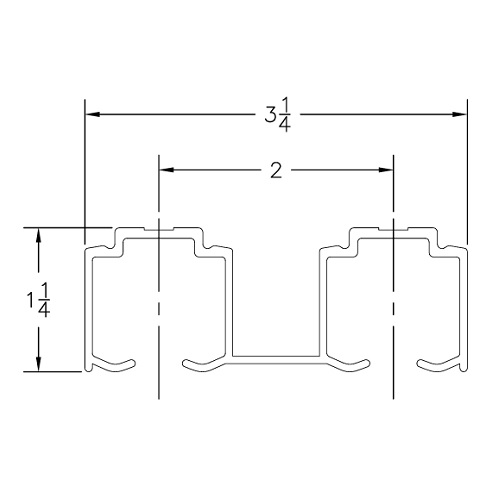 product specs of 2802 sliding door track for dual doors
