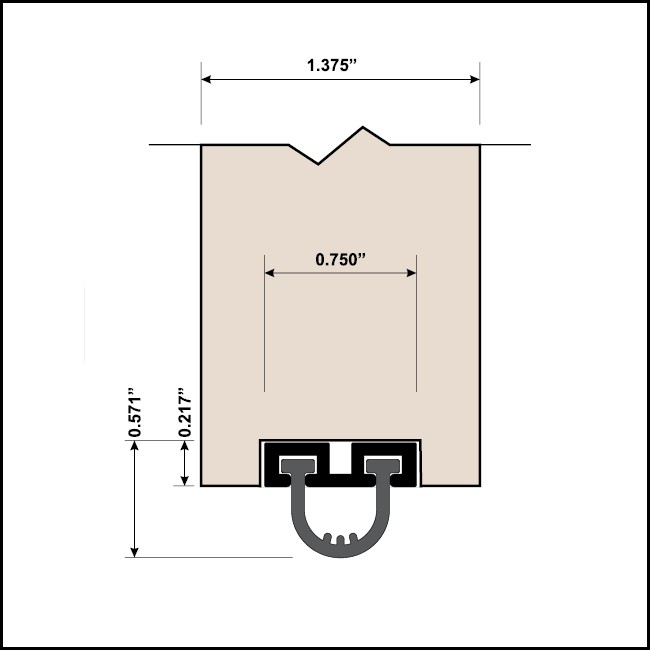 Barzen #3575 Mortised Door Bottom Sweep Product Specs
