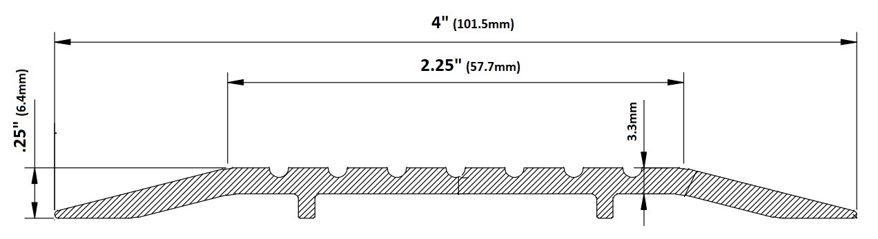 Product specs of barzen #425 4" wide utility threshold