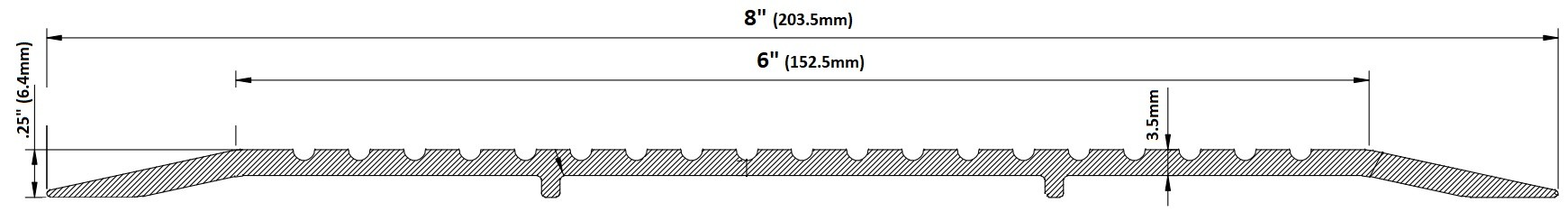 Barzen #825 Flat Utility Threshold, 8" x .25"