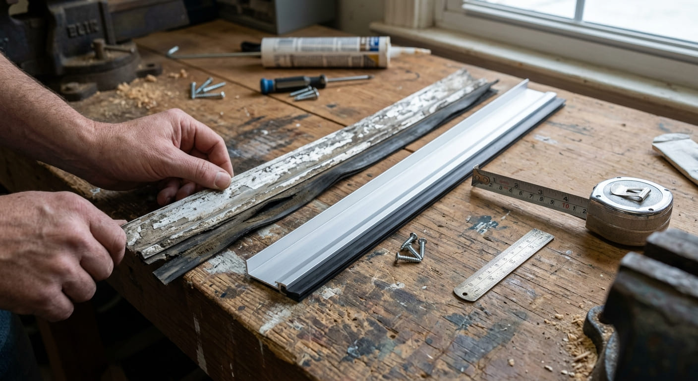 Comparing an existing door sweep with a replacement profile
