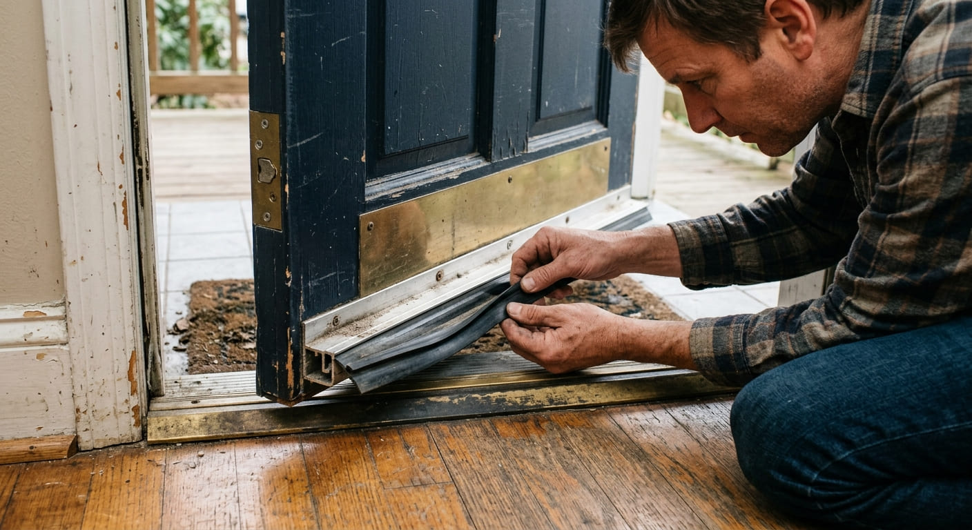 Identifying the profile of an existing door sweep for replacement
