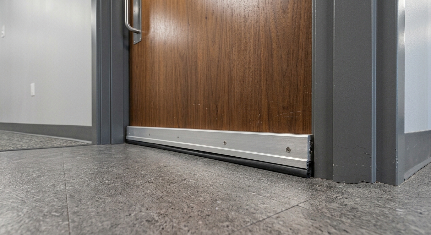 Retractable door seal compared with a fixed door sweep