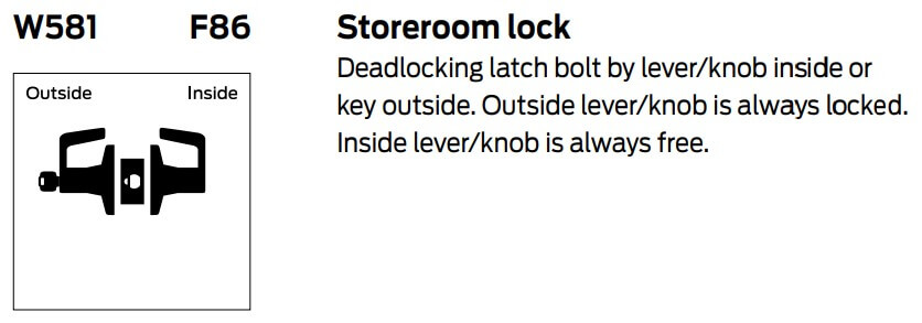 Falcon W581 Grade 2 Cylindrical Lever | Storeroom Lock