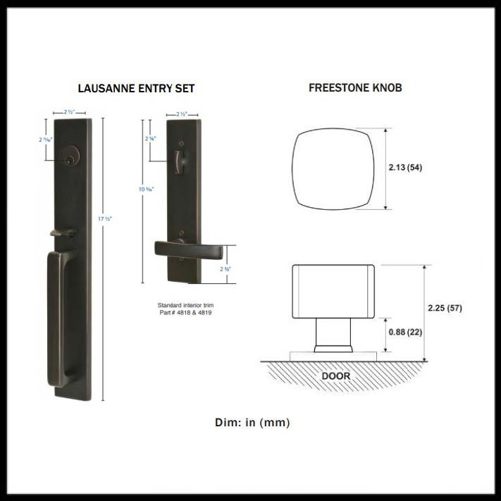 Lausanne Entry set with Freestone Knob EM4819FRK