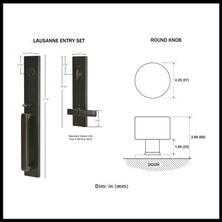 Lausanne Entry set with Round Knob EM4819ROU