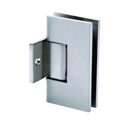 Shower Door Hinge, Wall to Glass, Brushed Nickel