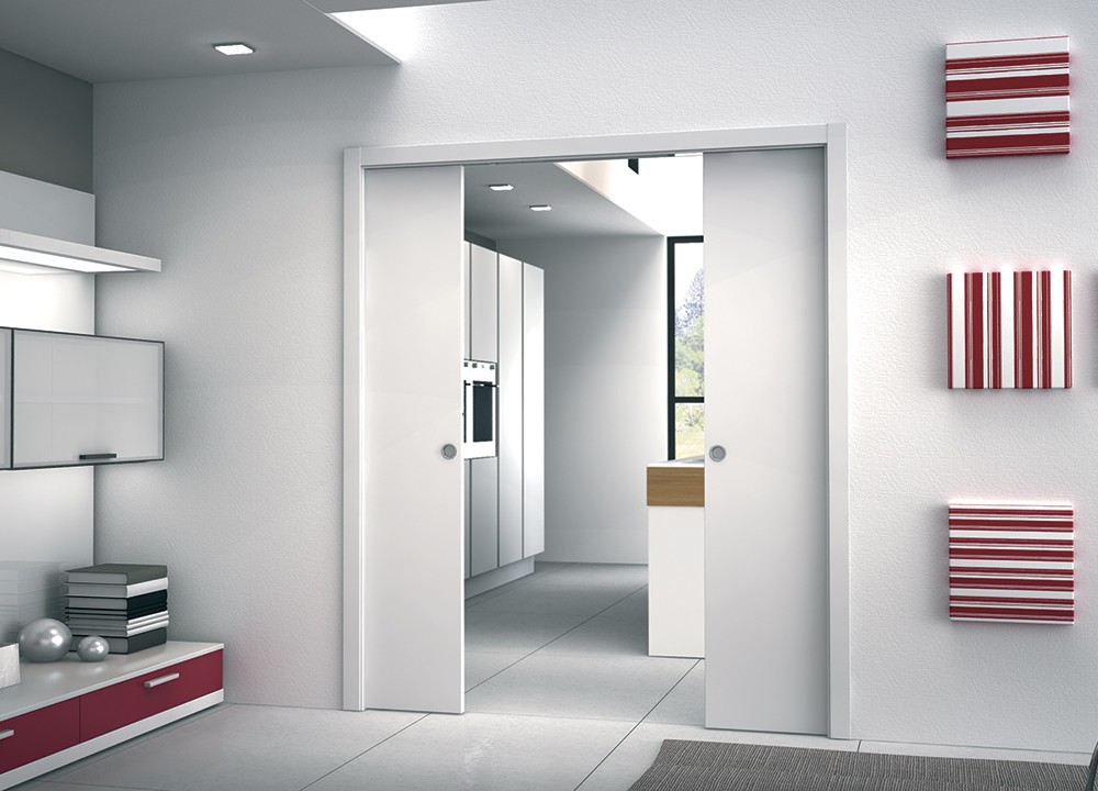 ECLISSE Circular Double Sliding pocket door system for double curved door  By Eclisse