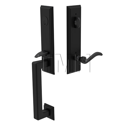 NU-SET Tustin Series Entry Door Lever Lock – Antique Brass, Keyed, Adjustable Backset, For Residential Doors - View #7
