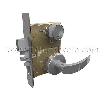 Falcon MA541 Entry or Office Lock, Grade 1, Mortise Lock with Deadbolt Set, Avalon-Gala, Satin Chrome Finish