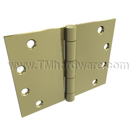 EMBASSY 5x5 Solid Brass Ball Bearing Door Hinges – Satin Brass Finish, W/ Screws & Decorative Tips