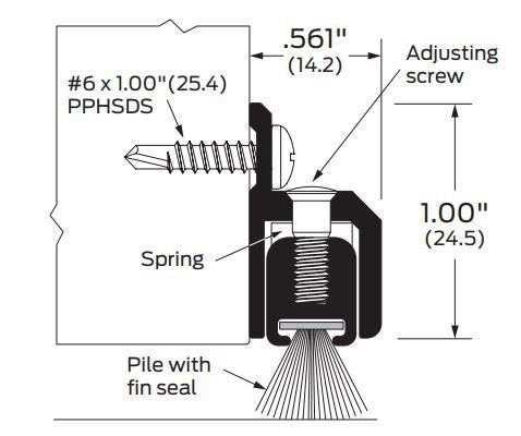 Product Specs of Door Bottom with Adjustable Pile Brush Seal