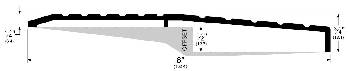 ADA Compliant Ramp Edge for .5" Offsets, Product Number P257