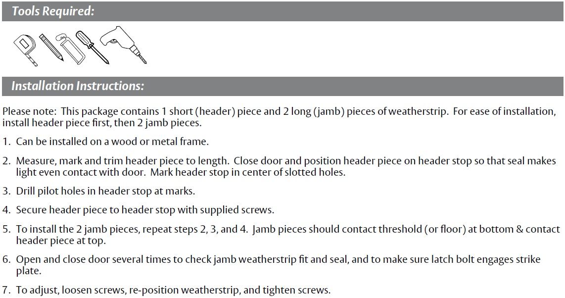 Installation Guide for Pemko Door Gasket with Eco-V Bulb Seal