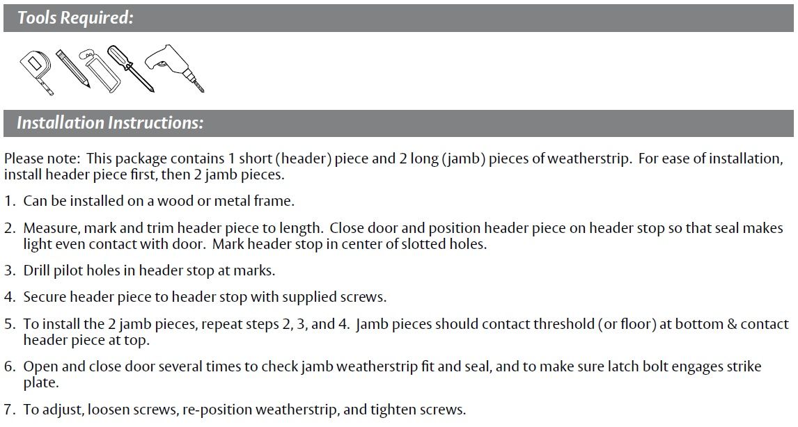 Installation Guide for Pemko Door Gasket with Eco-V Fin Seal