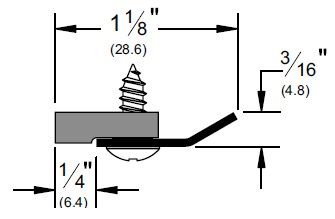 Product Specs of Stainless Steel Door Gasket with Sponge Rubber Seal, P305SSR, P305SSS