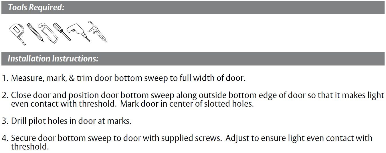 Installation Guide for Door Bottom with Vinyl Seal by Pemko