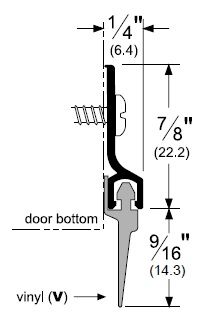 Product Specs of 308V- Door Bottom with Eco-V Vinyl Seal by Pemko