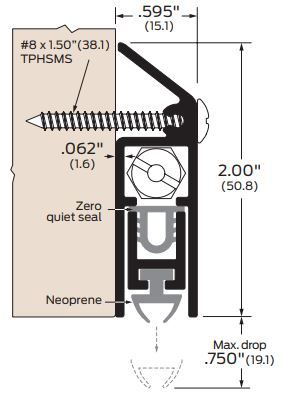 product specs for zero international 321 automatic door bottom