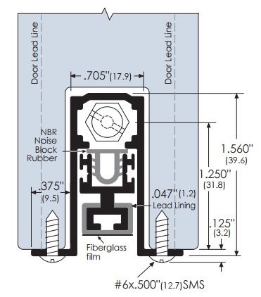 Product Specs for Lead Lined Mortised Automatic Door Bottom 350X