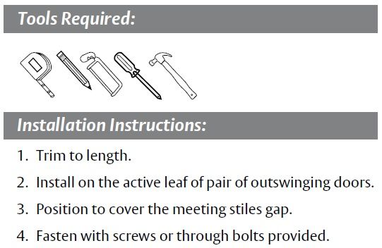 Installation Guide of Overlapping Astragal for Single Active Door by Pemko - P357