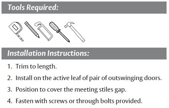 Installation Guide for Security Seal for Outswing, Single Doors
