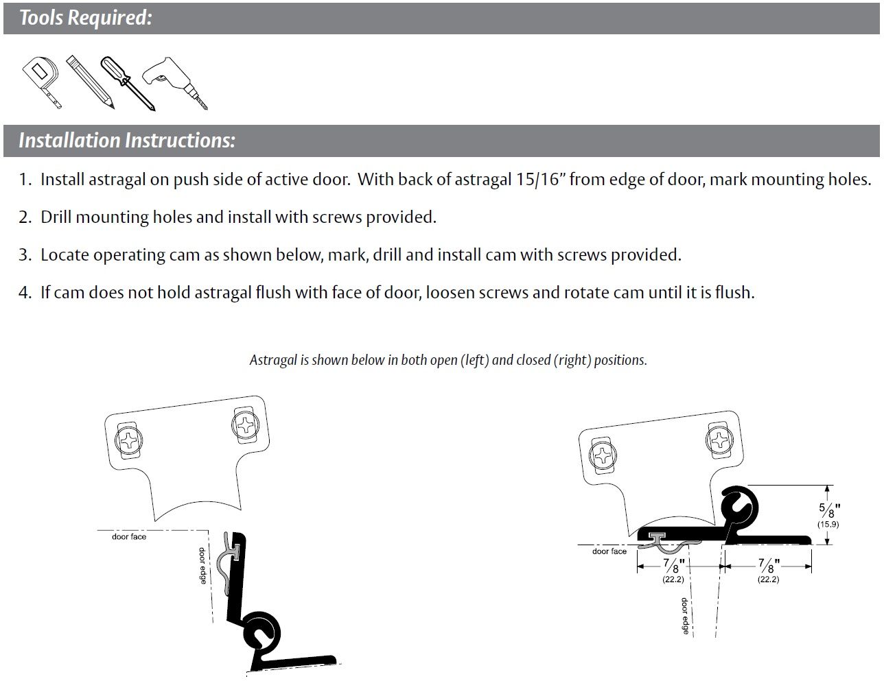 Installation Guide for Automatic Meeting Stile for Outswing Single Active Door by Pemko