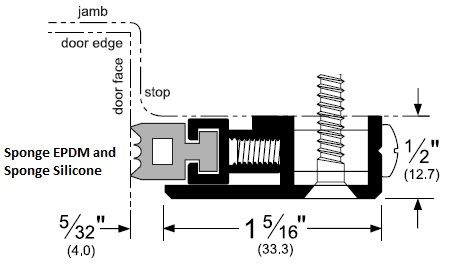 Product Specs of Adjustable Door Gasket with Sponge EPDM or Sponge Silicone Seal - P379R, P379S