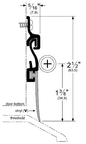 product specs of pemko residential automatic door bottom #405V