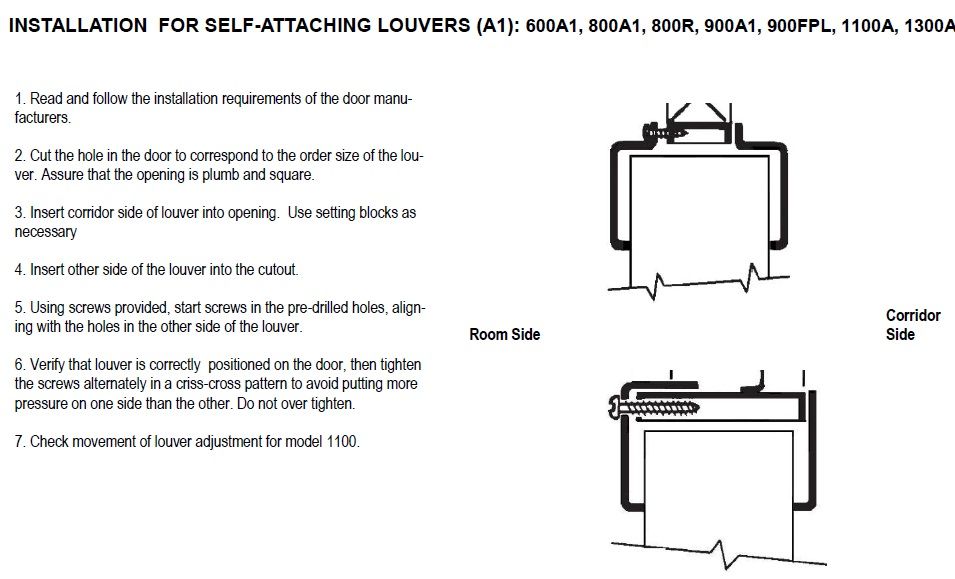 Installation Instructions for 900A1