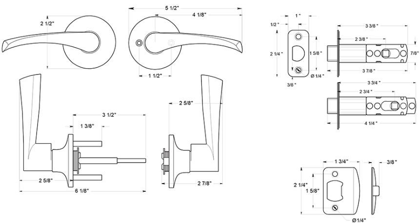 Deltana 5853 Claremont Passage Lever