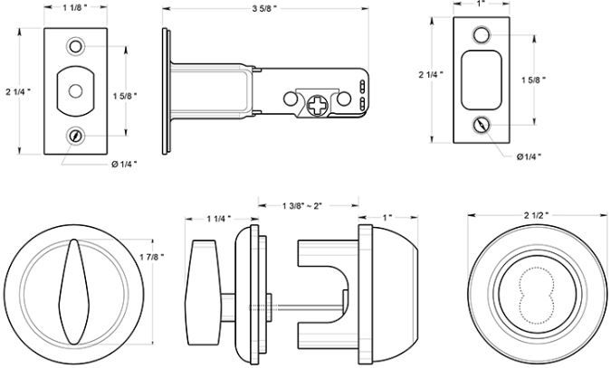 Deltana CL200LMIC Non Cylinder Deadbolt