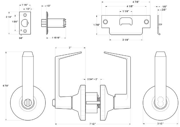 Deltana CL500FRCNC and CL504FRCNC Dimensions