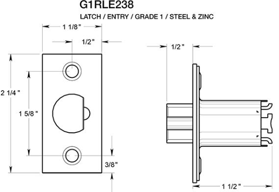 Deltana G1RLE238 Entry Door Latch 