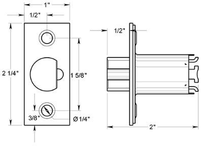 Deltana G2RLE238 Door Latch Dimensions
