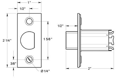 Deltana G2RLP238 Door Latch Dimensions