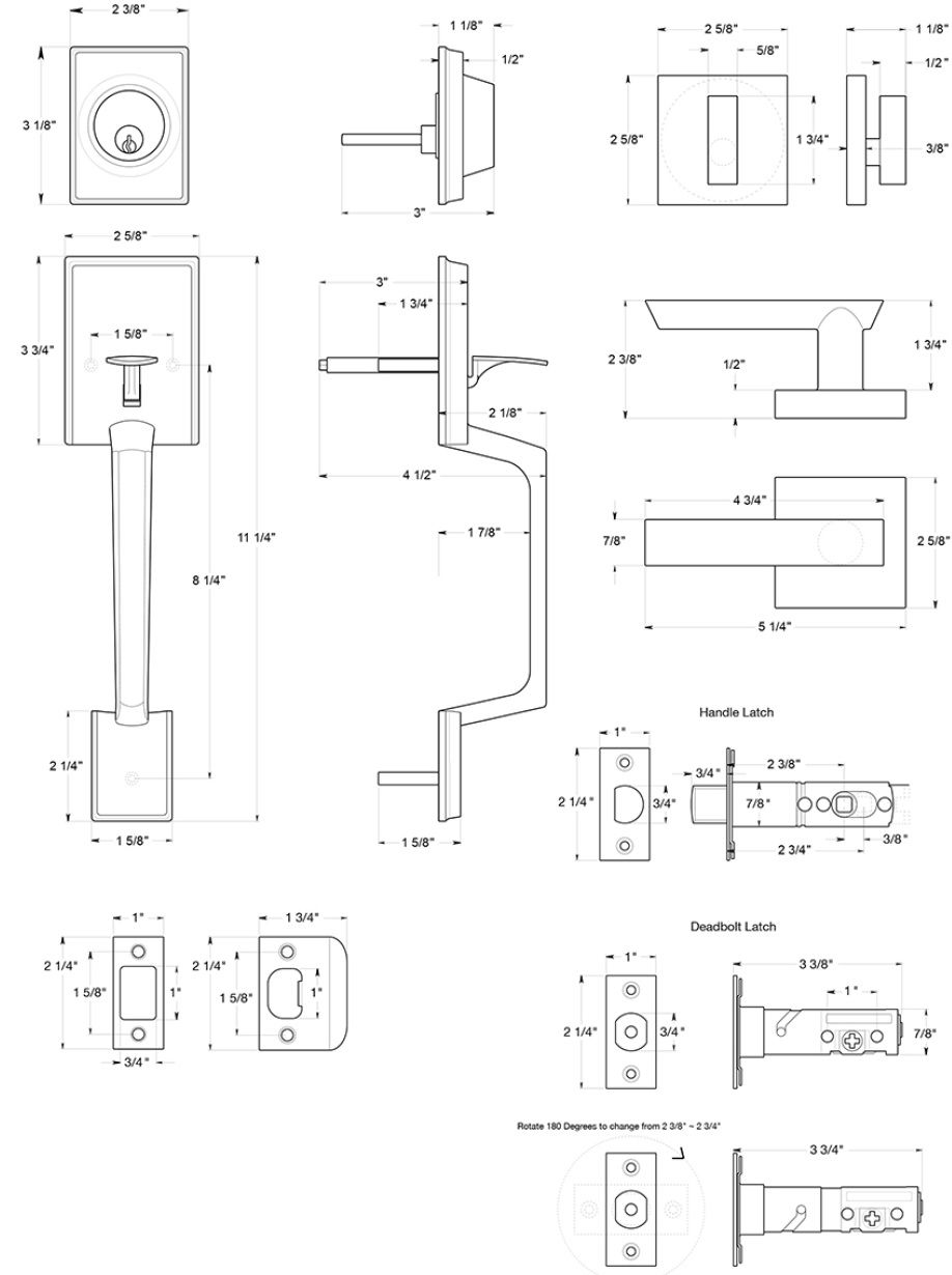 Deltana DPRHHL Highgate Handleset Product Specs 