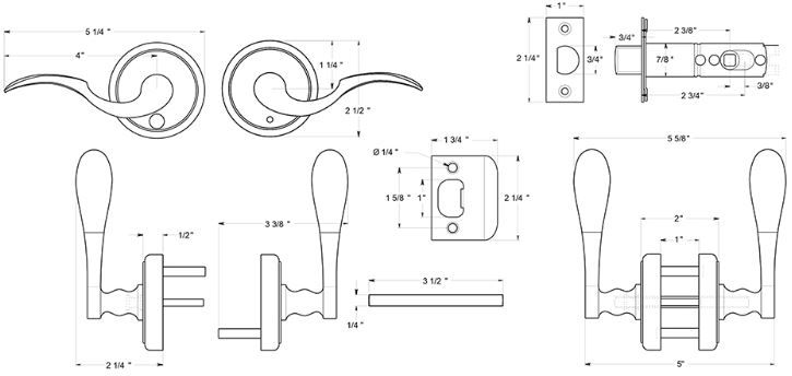 Deltana PRLLR2 Door Lever Product Specs