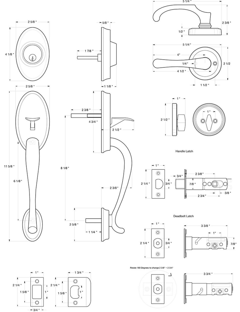 Deltana PRRHCH Riversdale Handleset with Chapelton Lever Product Specs