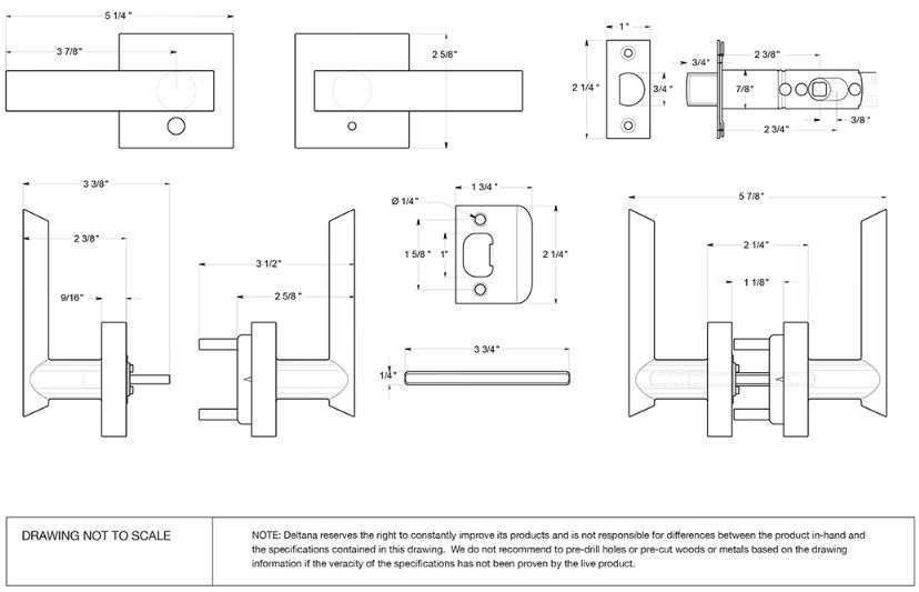 Deltana ZLLS2 Livingston Door Lever Product Specs