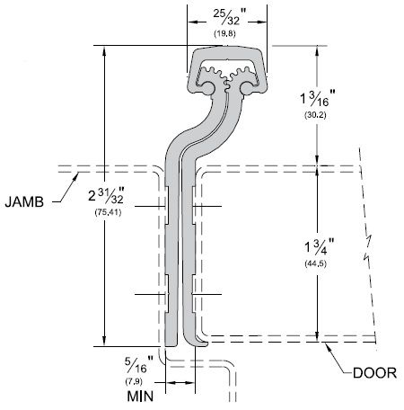 Product Specs for Full Mortised Raised Gear Continuous Hinge by Pemko