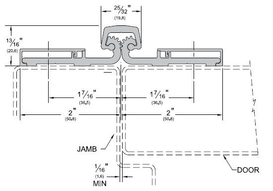 Product Specs for Full Suface with Balanced Pivot Continuous Hinge by Pemko