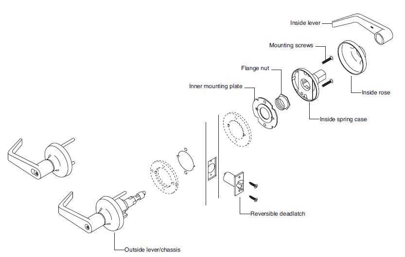 schlage handleset parts diagram