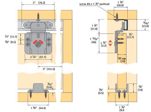Hettich TopLine Grant 6053 Sliding Door Hardware